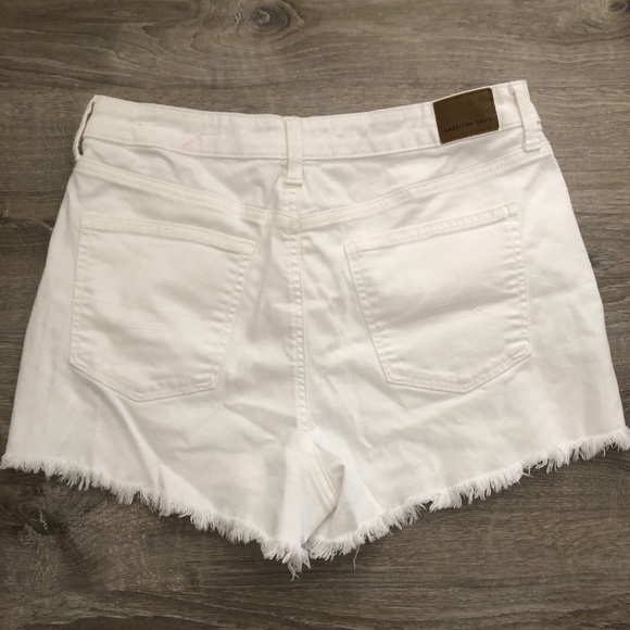 White High-Waisted Jean Shorts - Picture 2 of 3